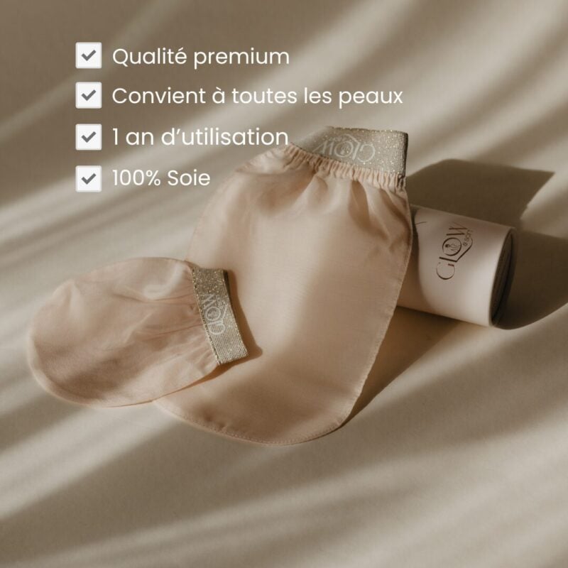 Gant exfoliant en soie corps + visage