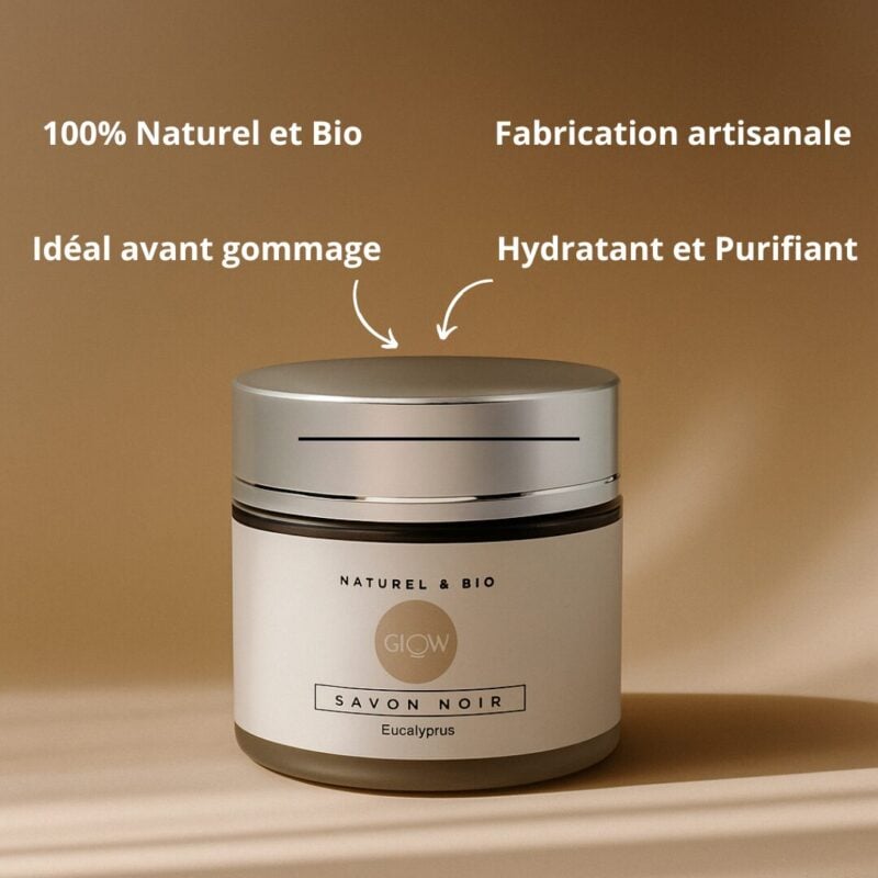 Pot de savon noir avec les bienfaits